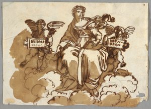 Theology, after Raphael Sanzio, Stanza della Segnatura, Vatican by Felice Giani