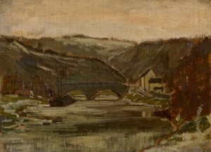 Bridge over the River Lesse by Félicien Rops