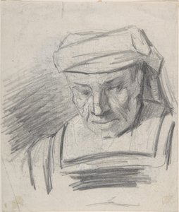 Head of a Figure Wearing a Turban by Félicien Rops