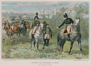 Napoleon and Alexander at Erfurt by Felicien baron de Myrbach Rheinfeld