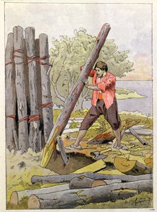 Robinson Crusoe Building His First Dwelling