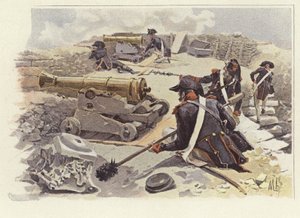 Soldiers Taking Up Their Positions Among the Ruins of Nicopolis by Felicien baron de Myrbach Rheinfeld