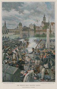 The French Army Leaving Leipsic by Felicien baron de Myrbach Rheinfeld