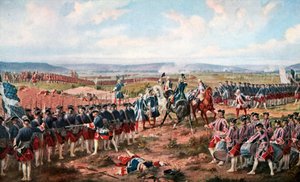 The Battle of Fontenoy. The French and the Allies Confronting each other