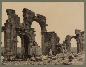Entrance to The Great Colonnade, Palmyra, c.1875 (albumen print)