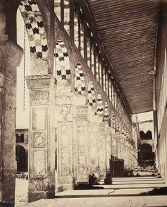 View of the colonnade in the Omayyade Great Mosque, Damascus, Syria