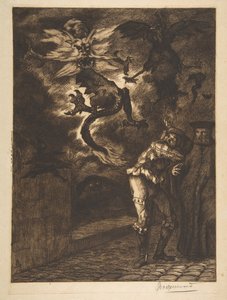 Get Out of My Sun, Scoundrels! Panurge Leaving Raminagrobis by Felix Bracquemond
