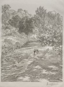 The Bather by Felix Bracquemond