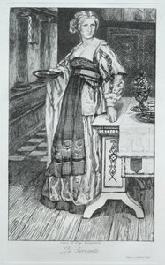 The Maidservant, after H. Leys by Felix Bracquemond