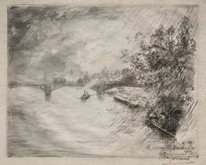 View of the Bridge of Saint-Pères, 1877 by Felix Bracquemond