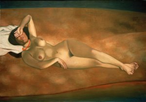 Woman Lying on the Sand