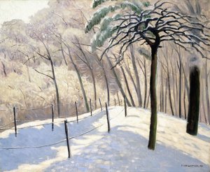 Snowy Landscape in Bois de Boulogne by Felix Edouard Vallotton