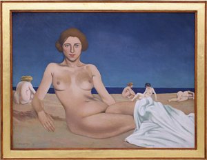 Sunbathing on the Beach by Felix Edouard Vallotton