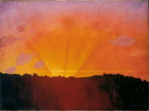 Sunset, Orange Sky by Felix Edouard Vallotton