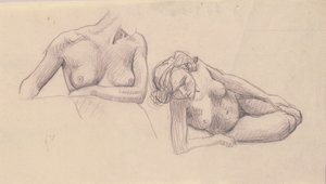 Two Studies of Female Nudes