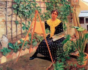 Young woman painting by Felix Edouard Vallotton