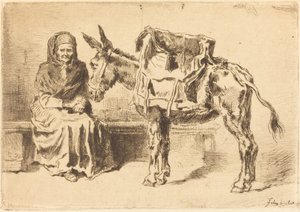 Seated Woman and Ass