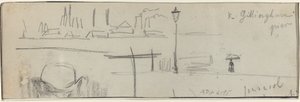 Gillingham Pier, London by Felix Hilaire Buhot
