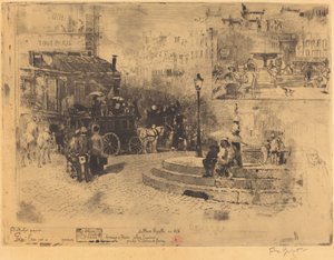 La Place Pigalle en 1878 by Felix Hilaire Buhot