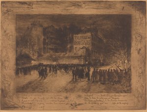 The Place des Martyrs and the Jailhouse, 1885 by Felix Hilaire Buhot