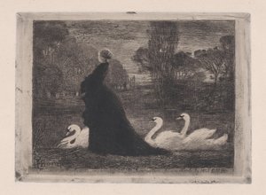 Lady of the Swans, 1879 by Felix Hilaire Buhot
