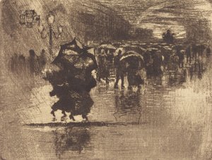 The Burial - Small Plate (Le Petit Enterrement) by Felix Hilaire Buhot