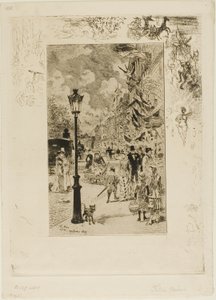 National Holiday on the Boulevard Clichy by Felix Hilaire Buhot
