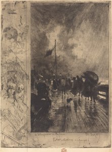 A Landing in England by Felix Hilaire Buhot