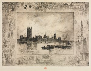 Westminster Place, 1884 by Felix Hilaire Buhot