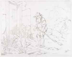 Rip Returns to His House in Ruins (Rip Van Winkle, illustration)