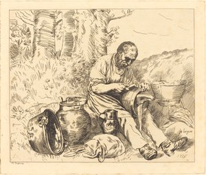 The Tinker by Felix Régamey after Alphonse Legros