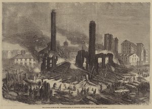 The Burning Ruins of the Pemberton Mills, at Lawrence, United States by Felix Thorigny