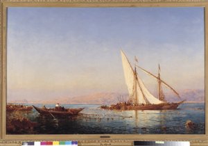 Fishing in Marseille by Félix Ziem