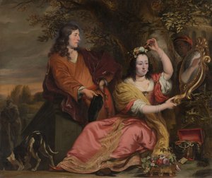 Jan van der Voort and His Sister Catharina with a Servant by Ferdinand Bol