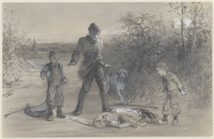 Teun the Hunter at the Corpse of Zijtje by Ferdinand Carl Sierich