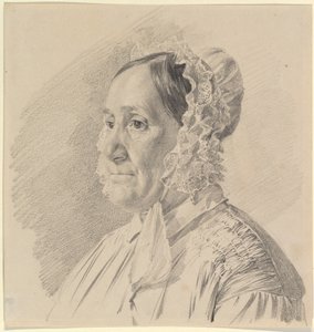 Portrait of a Woman in a Lace Bonnet, in Three-Quarter Profile to the Left by Ferdinand Georg Waldmüller