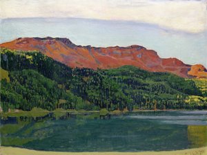 Lake Silvaplana with Piz Corvatsch by Ferdinand Hodler