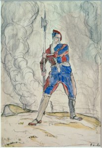 Standing Landsknecht, Study for the Battle of Marignano by Ferdinand Hodler