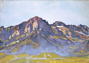 The Dents Blanches at Champéry in the Morning Sun, 1916 by Ferdinand Hodler