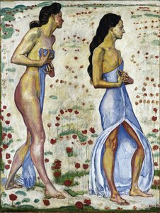 Two Women in Flowers Emotion 1a, 1901-1906 by Ferdinand Hodler