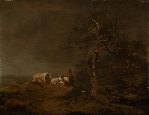 Thunderstorm Landscape with Peasant Wagon