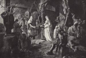 Frithjof in the hall of King Ring (engraving)