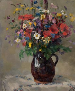 Meadow Flowers in Jug by Ferdinand Matthias Zerlacher