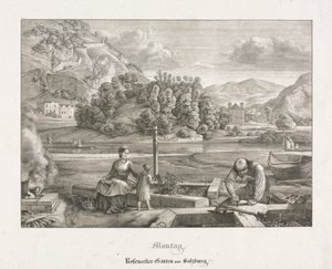 Seven Views in Salzburg and Berchtesgaden: Monday: Rosenecker Garden Salzburg by Ferdinand Olivier