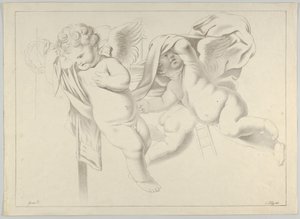 Study of three putti, ca. 1800-1844 by Ferdinand Piloty