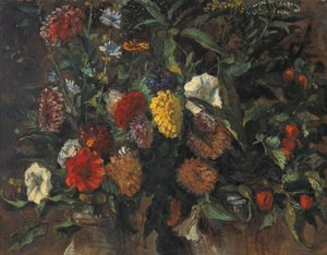 Flower Still Life by Ferdinand Victor Eugene Delacroix