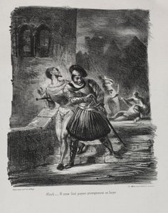 Illustrations for Faust: Méphistophélés and Faust flee after the duel