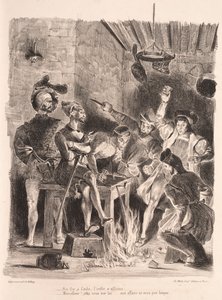 Illustrations for Faust: Mephistopheles in the Tavern of the Students, 1828 by Ferdinand Victor Eugene Delacroix