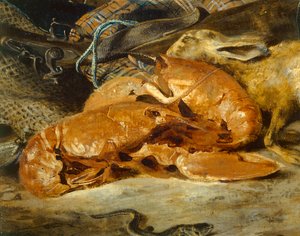 Still-Life with Lobster by Ferdinand Victor Eugene Delacroix