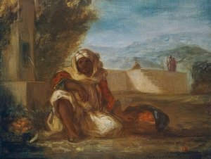 Orange Seller in Morocco. Around 1835 by Ferdinand Victor Eugene Delacroix